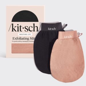 ⏳ Limited Edition | Black & Terracota Exfoliating Gloves 2pc Set - Fast Delivery