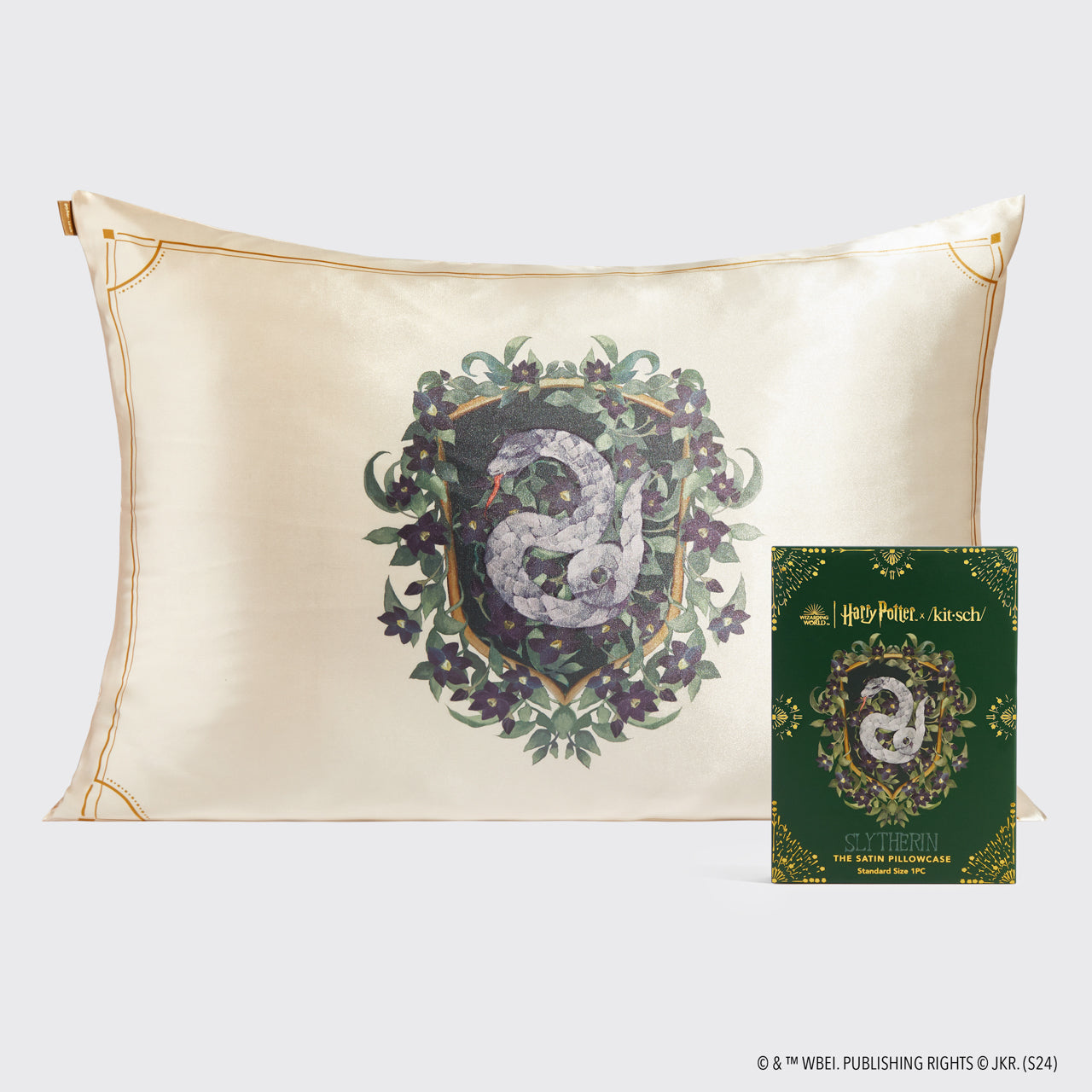 ⏳ Limited Edition | Kitsch x Harry Potter Satin Pillowcase in Slytherin 2 Pack - Free Shipping
