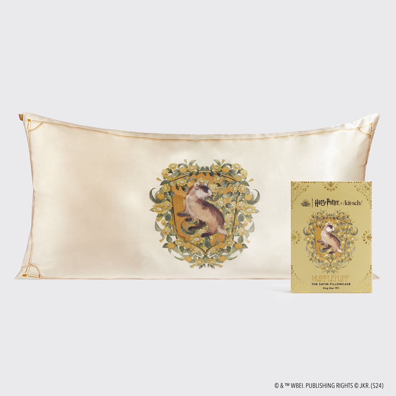 ๐ Best Seller | Kitsch x Harry Potter Satin Pillowcase in Huflepuff - King - Fast Delivery