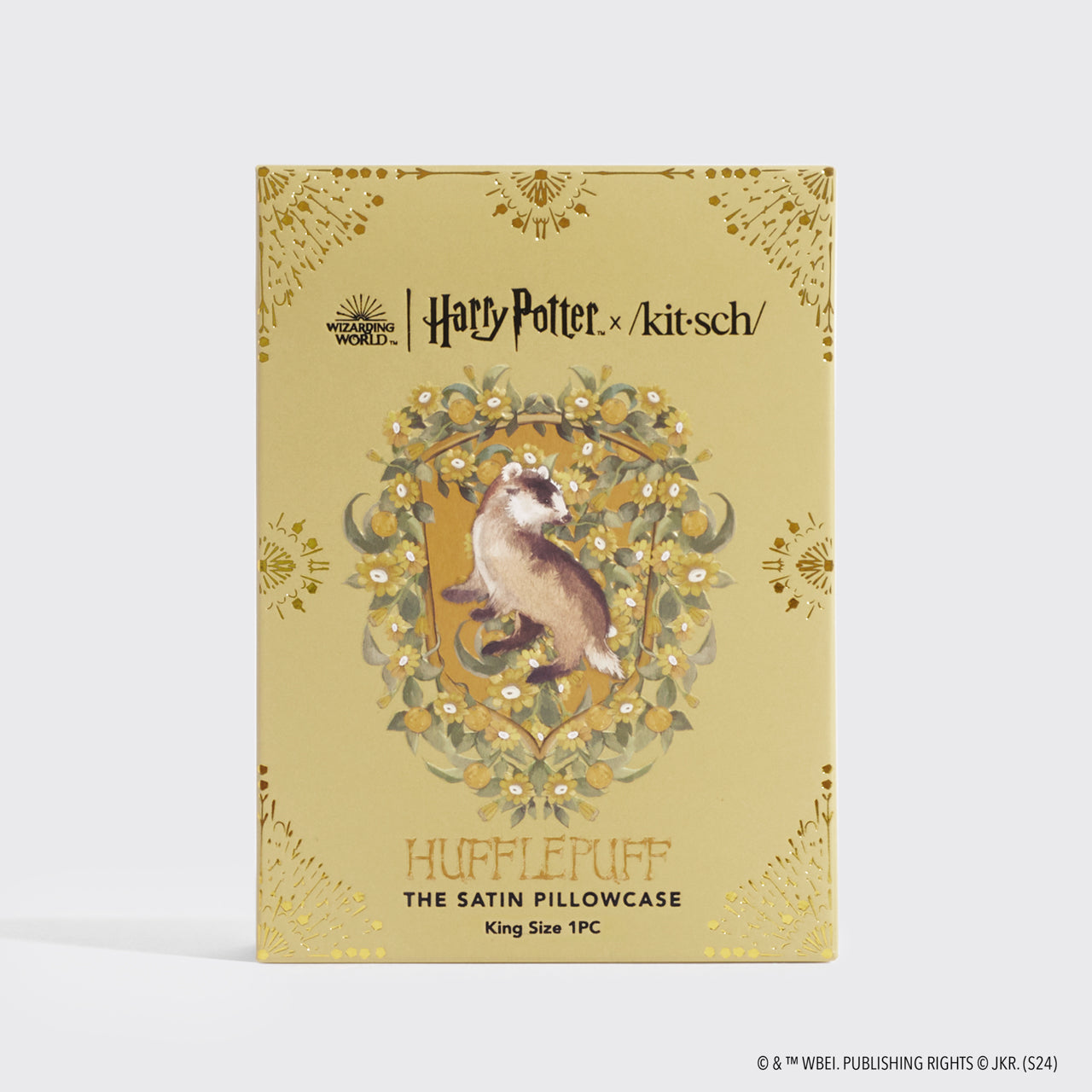 ⏳ Limited Edition | Kitsch x Harry Potter Satin Pillowcase in Hufflepuff 2 Pack - King - Special Deal Today - Image 3