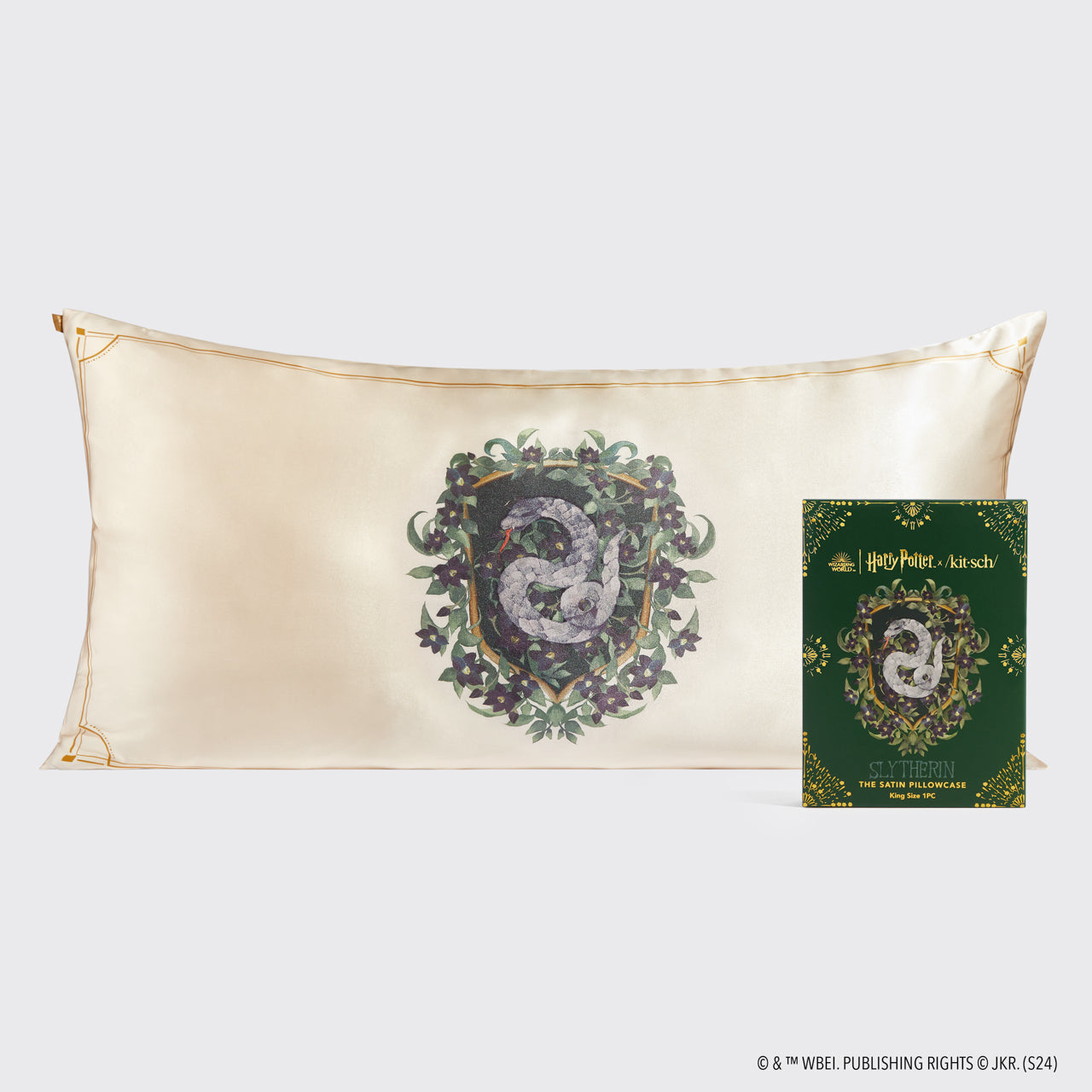✨ Must Have | Kitsch x Harry Potter Satin Pillowcase in Slytherin - King - Special Deal Today