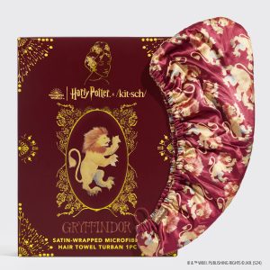 🔥 Hot Sale | Kitsch x Harry Potter Satin Wrapped Hair Towel in Gryffindor - Free Shipping