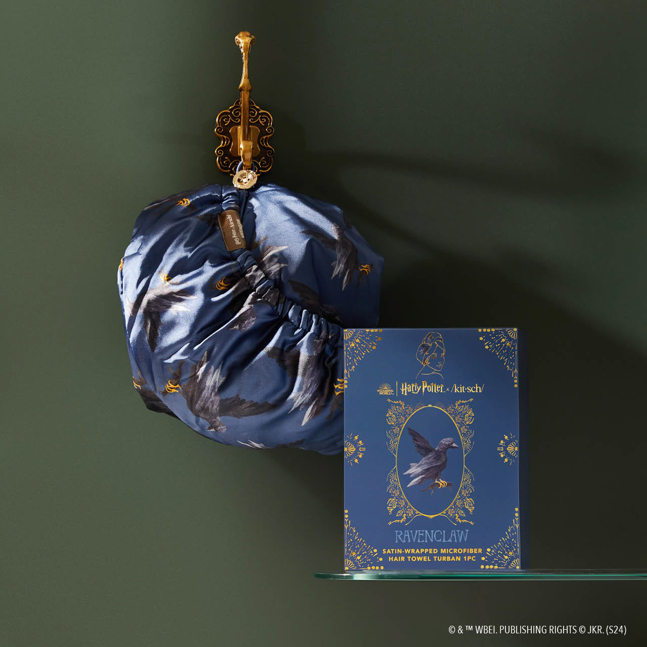 🔥 Hot Sale | Kitsch x Harry Potter Satin Wrapped Hair Towel in Ravenclaw - Special Deal Today - Image 5