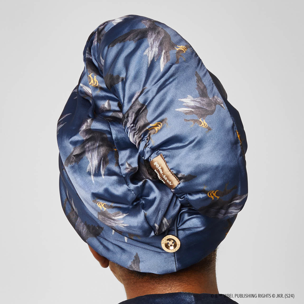 🔥 Hot Sale | Kitsch x Harry Potter Satin Wrapped Hair Towel in Ravenclaw - Special Deal Today - Image 2