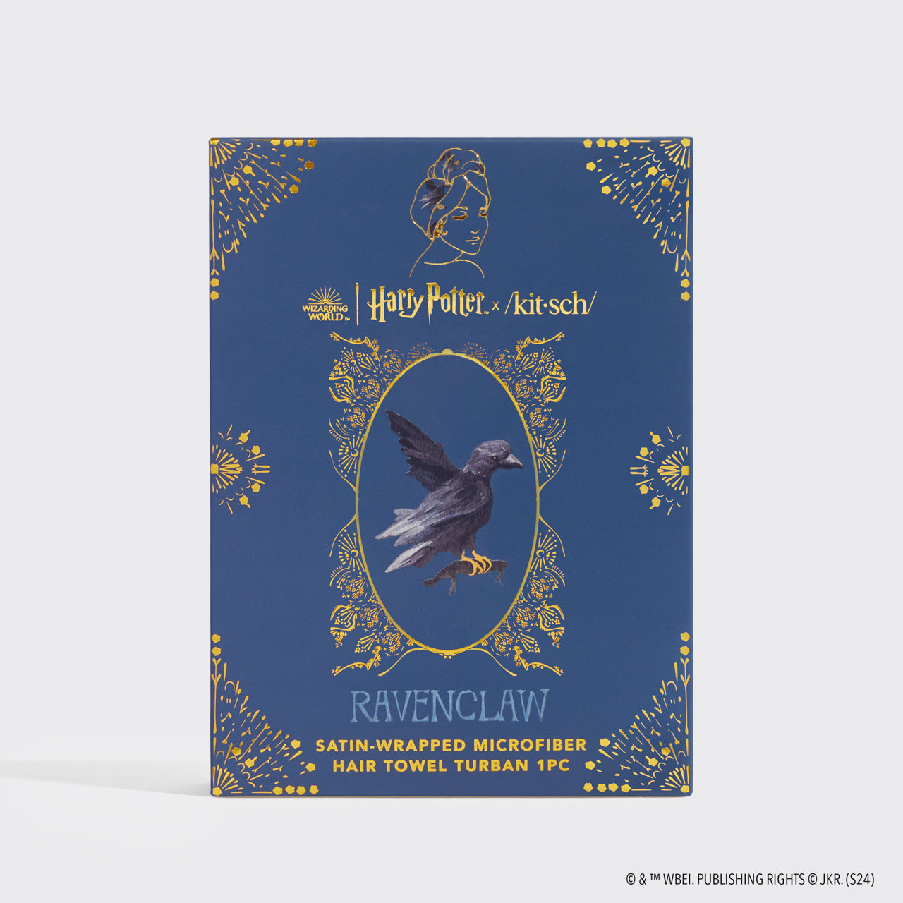 🔥 Hot Sale | Kitsch x Harry Potter Satin Wrapped Hair Towel in Ravenclaw - Special Deal Today - Image 4