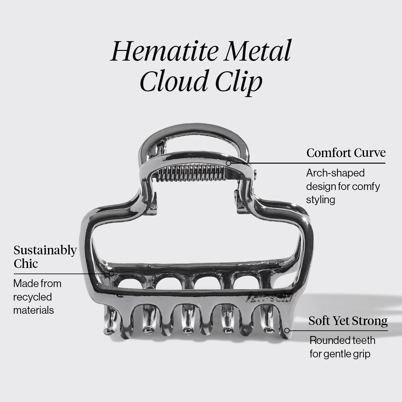 ⏳ Limited Edition | Hematite Metal Cloud Claw Clip - Fast Delivery - Image 3