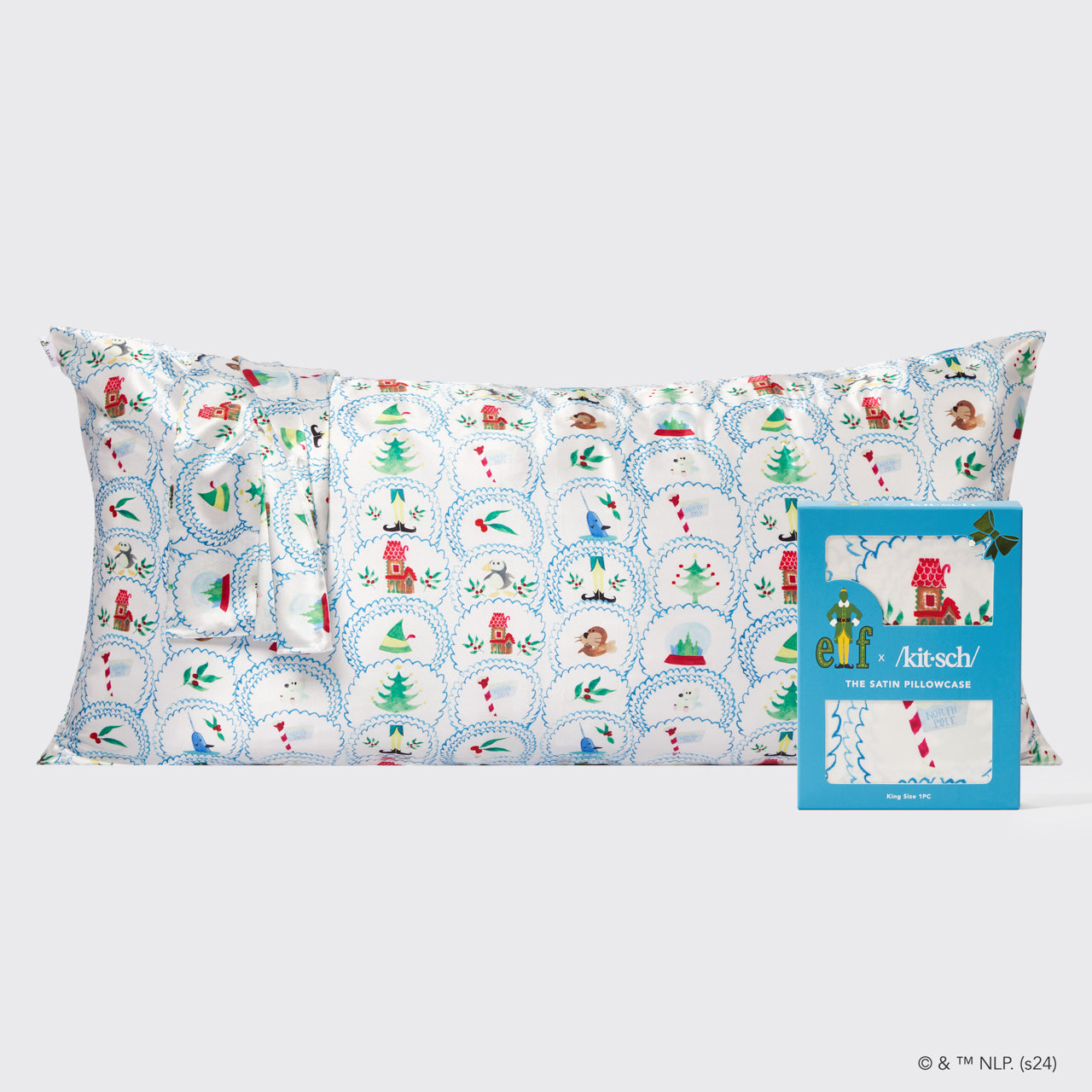 🔥 Hot Sale | Kitsch x Elf Satin Pillowcase in North Pole - King - Premium Quality