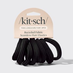 ✨ Must Have | Black Seamless Hair Elastics 8pc Set - Fast Delivery
