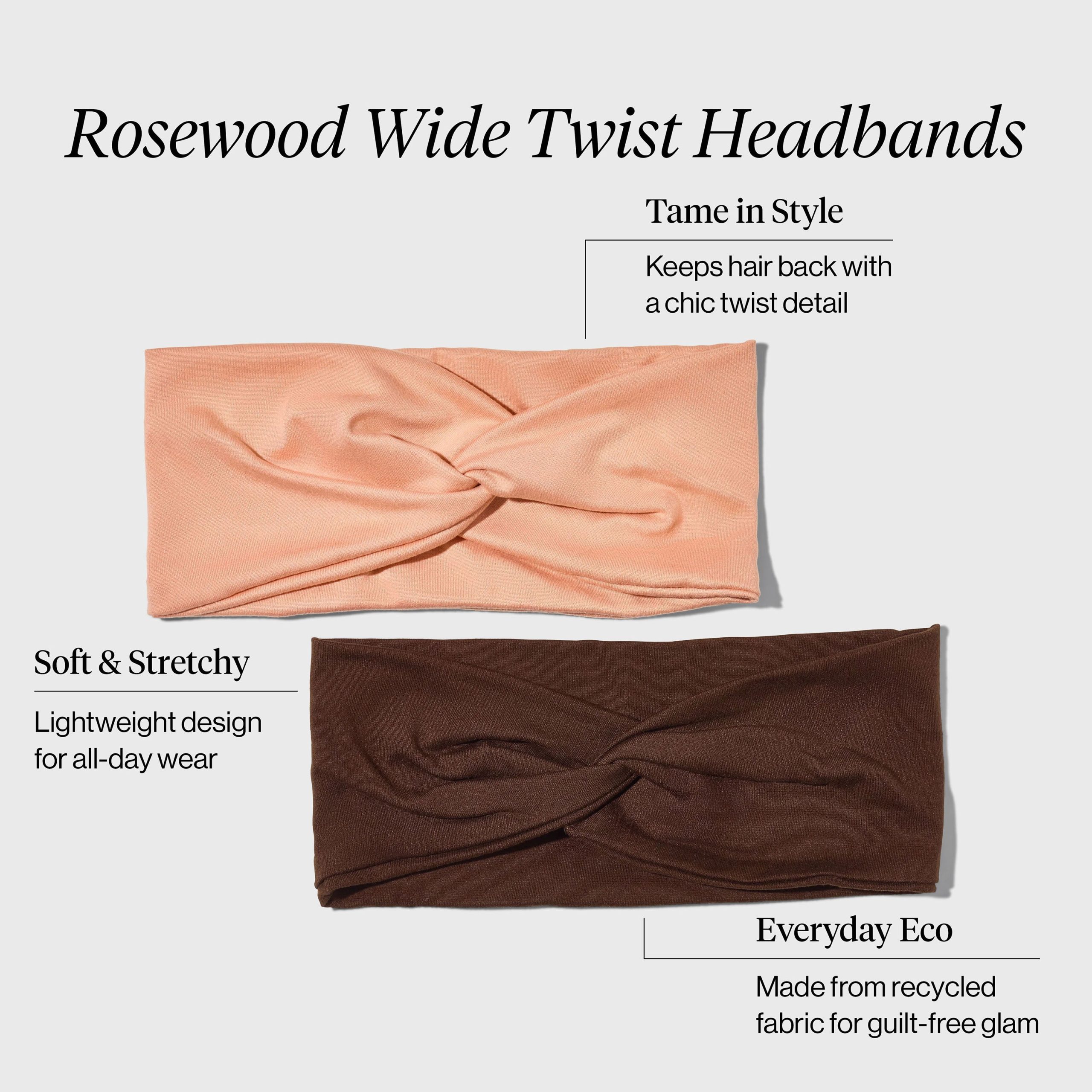 ⭐ Top Rated | Rosewood Wide Twist Headbands 2pc Set - Premium Quality - Image 2