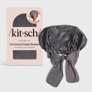 ⏳ Limited Edition | Charcoal Oversized Satin Bonnet - Free Shipping