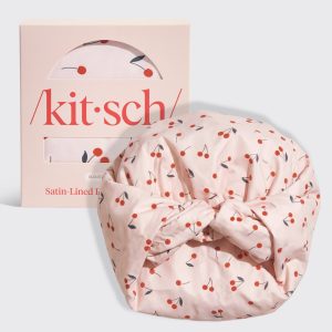 ✨ Must Have | Cherry Print Satin Shower Cap - Free Shipping