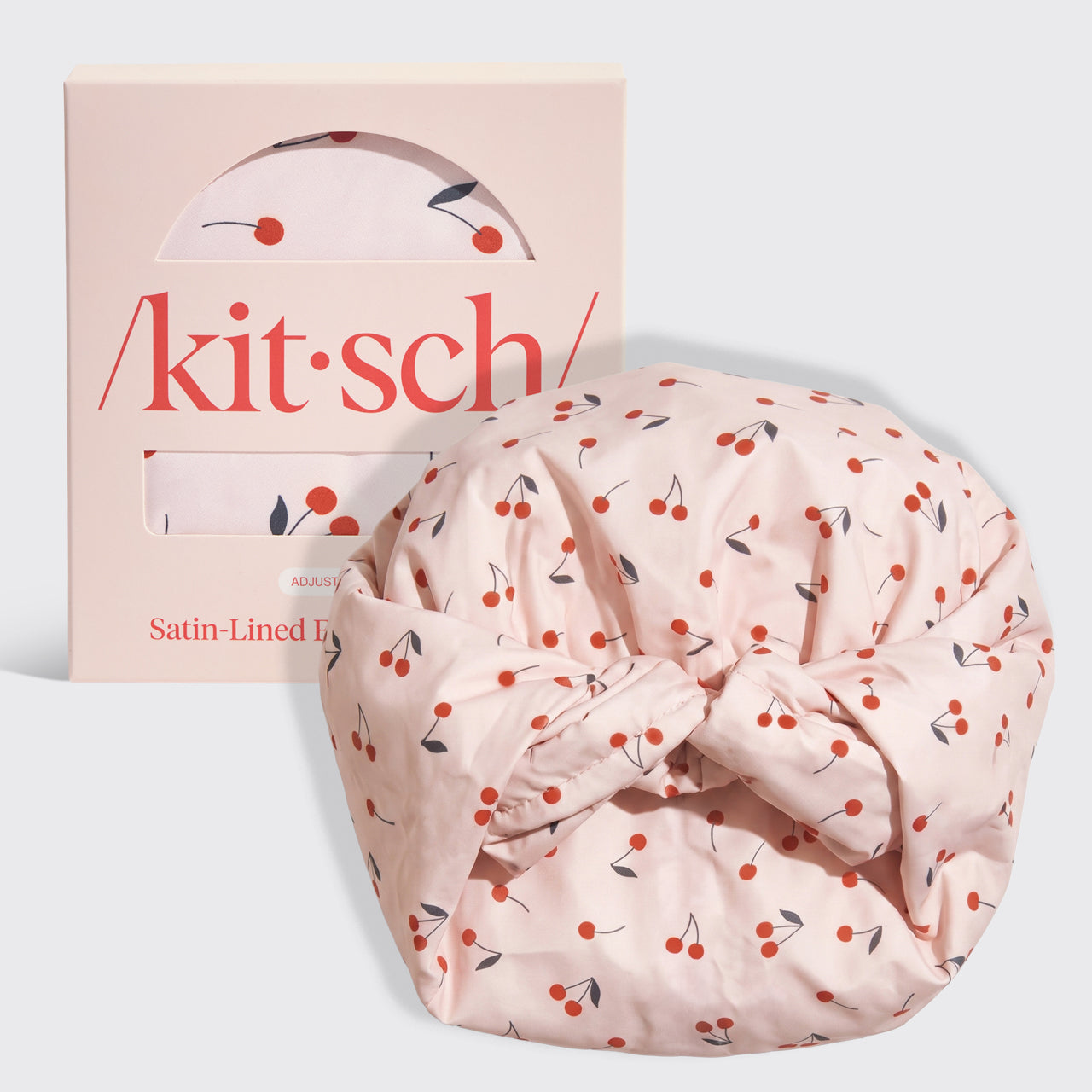 ✨ Must Have | Cherry Print Satin Shower Cap - Free Shipping