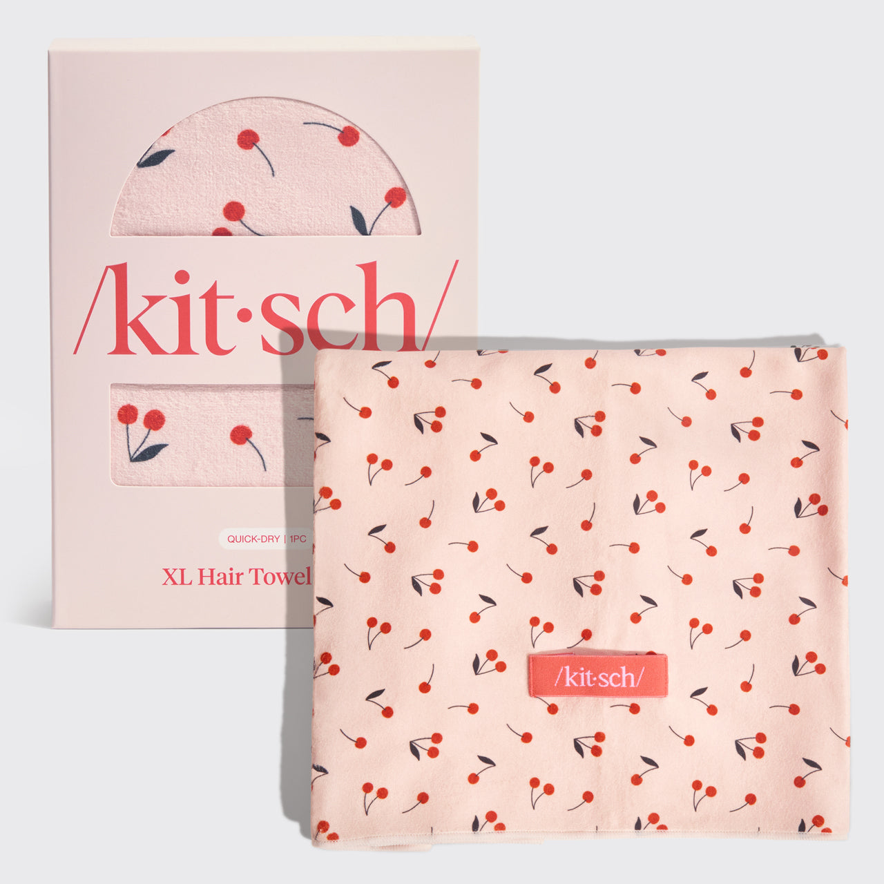 ⏳ Limited Edition | Cherry Print XL Hair Towel Wrap - 60% Off