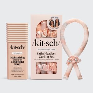 🏆 Best Seller | Satin Heatless Curling Set  Leave-In Conditioner Bundle - Special Deal Today
