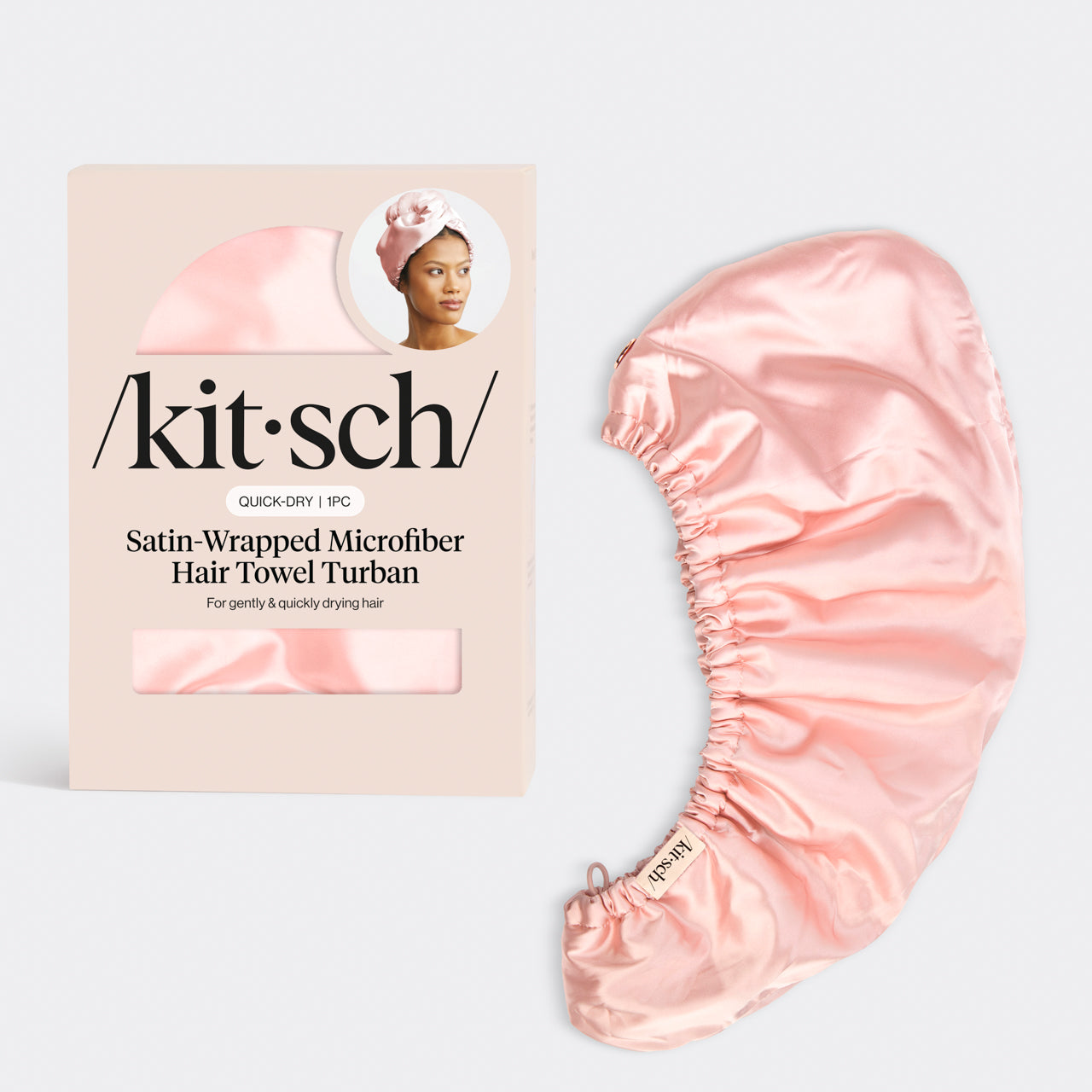 🔥 Hot Sale | Blush Satin Wrapped Hair Towel - 60% Off