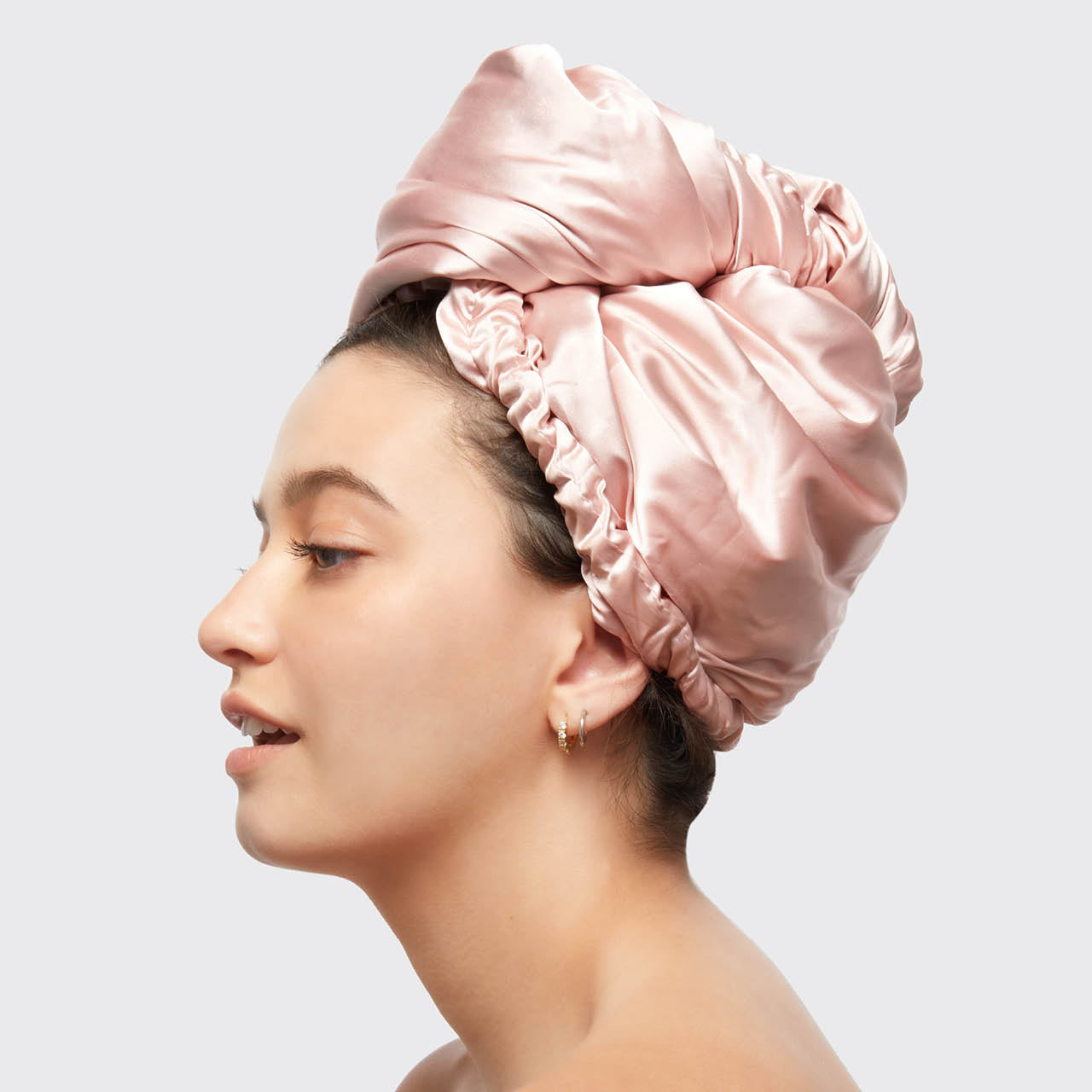 🔥 Hot Sale | Blush Satin Wrapped Hair Towel - 60% Off - Image 2