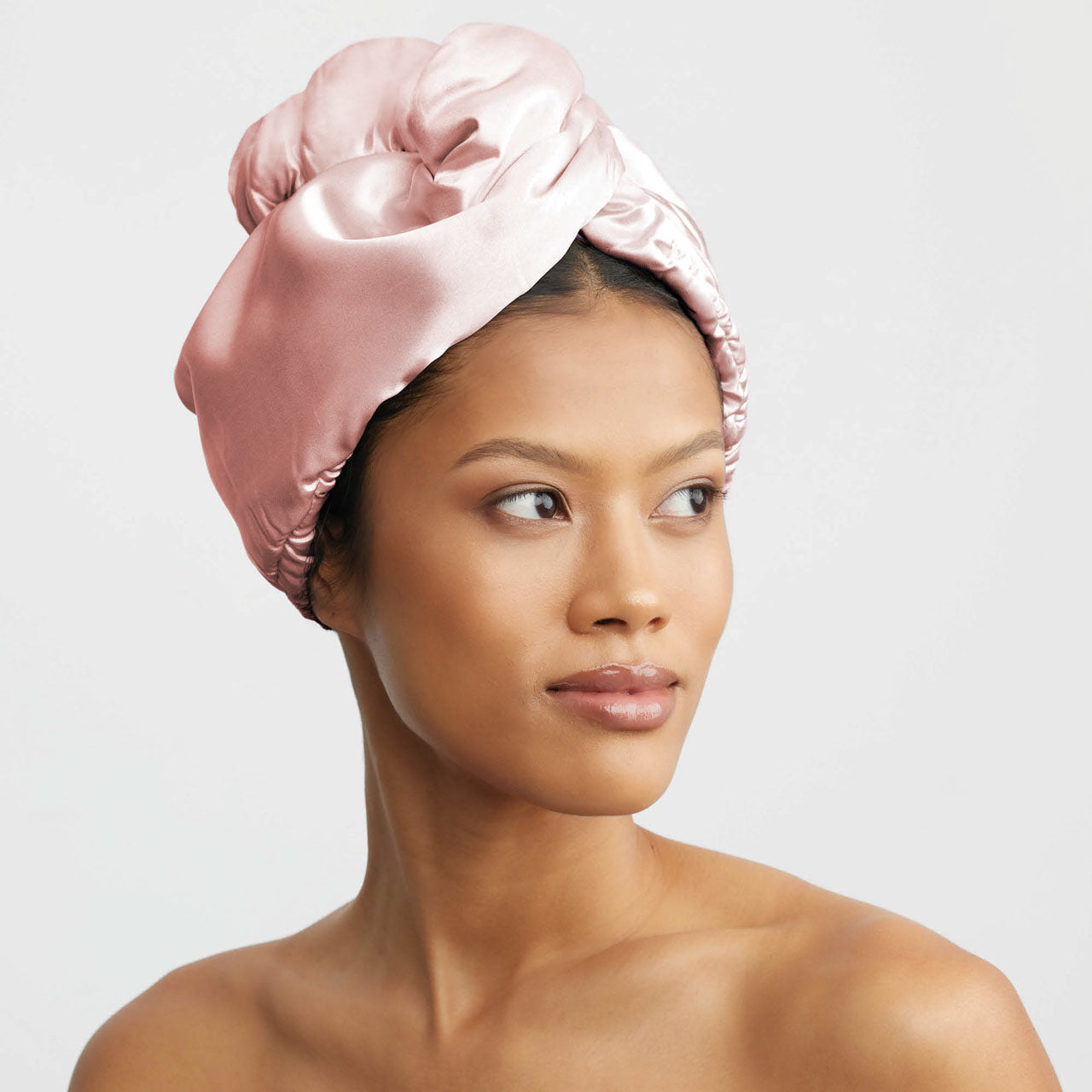 🔥 Hot Sale | Blush Satin Wrapped Hair Towel - 60% Off - Image 3