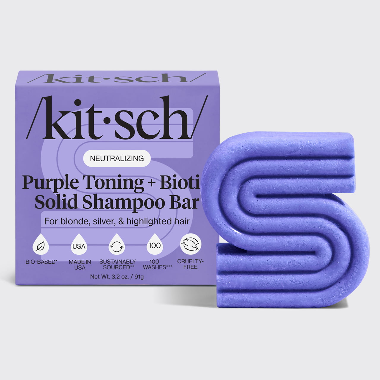 💎 Premium | Purple Toning Shampoo Bar for Color Treated & Grey Hair - 60% Off