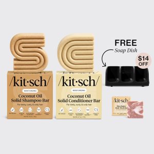 🏆 Best Seller | Moisturizing Coconut Oil Black Self Draining Soap Dish Bundle - Premium Quality