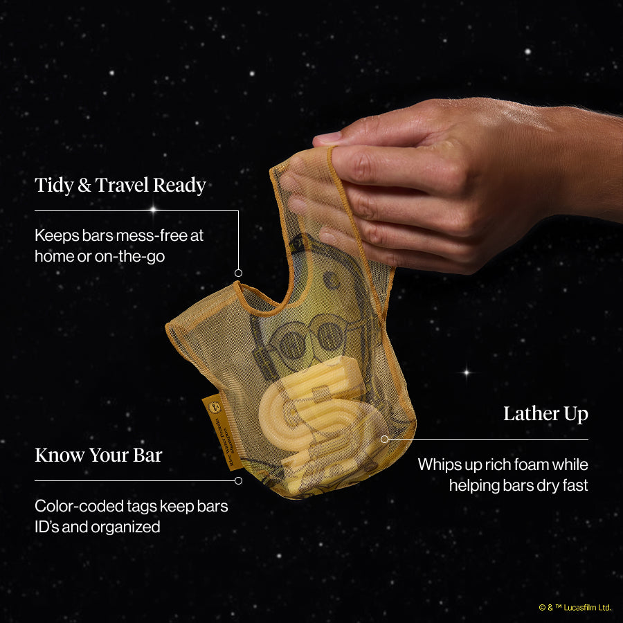 🏆 Best Seller | Star Wars & Kitsch Shampoo Bar Saver Bag - C-3PO - Premium Quality - Image 2