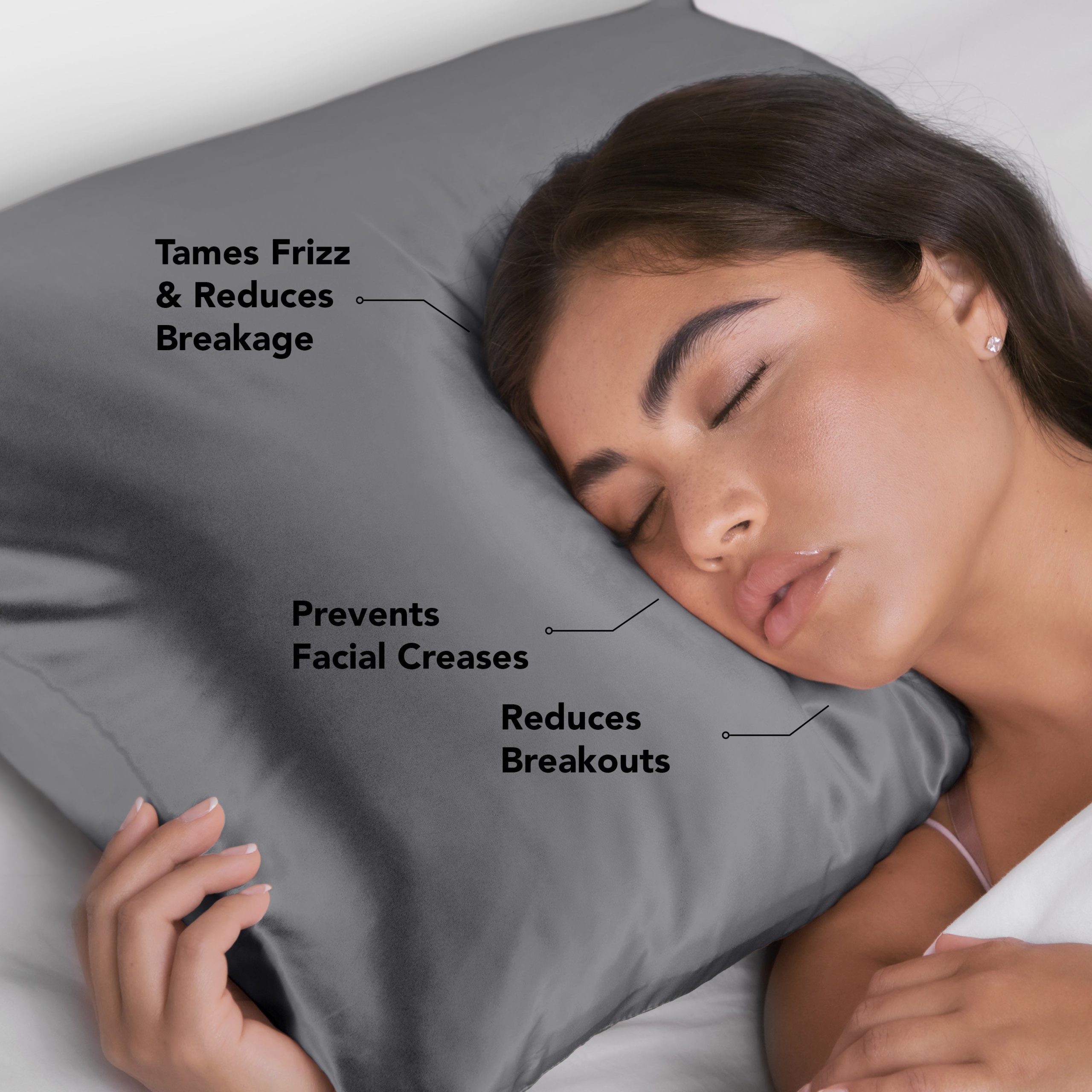 ⏳ Limited Edition | Satin Pillowcase in Charcoal - Premium Quality - Image 5